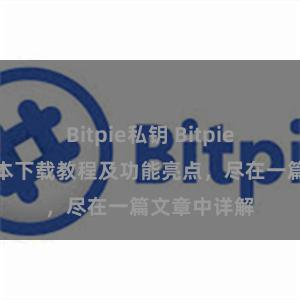 Bitpie私钥 Bitpie钱包最新版本下载教程及功能亮点，尽在一篇文章中详解